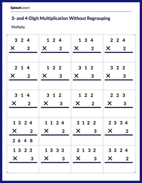 multiplication 4-digit by 1-digit|multiplying four digit numbers.